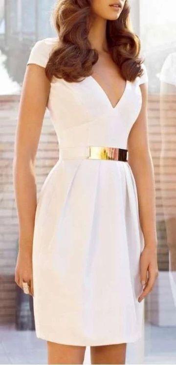 Classy V Neck Short Sleeves Slim Ann Homecoming Dresses CD4509