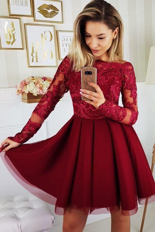 Abbie Homecoming Dresses Burgundy CD5428