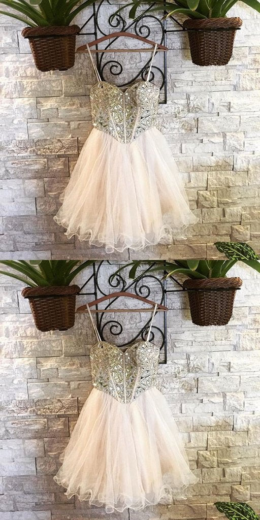 Sexy Homecoming Dresses Cherish Sweetheart With Beading Spaghetti Straps CD586