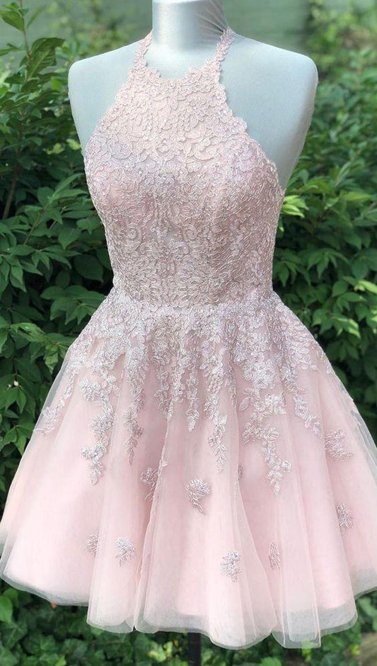 Formal Short For Teens Pink Lace Alexus Homecoming Dresses CD6038
