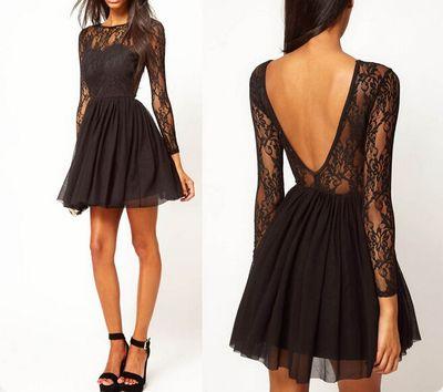 Homecoming Dresses Lace Iliana Black CD6897