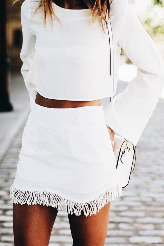 Homecoming Dresses Jordan Two Piece White Short CD7398