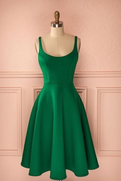 Homecoming Dresses Giovanna Satin A-Line Green CD8106