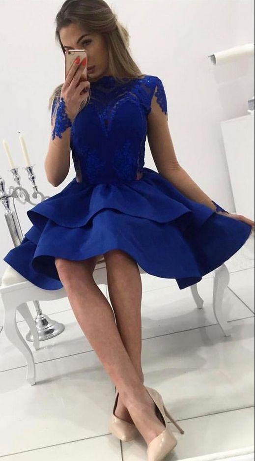 A-Line Bateau Dresses Long Homecoming Dresses Salome Sleeves CD9553