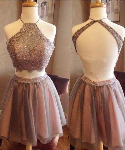 2024 Crop Top Pleated Tulle Two Homecoming Dresses Ryleigh Lace Piece CD96