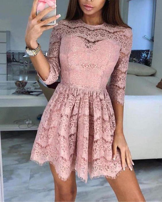Half Kimberly Homecoming Dresses Sleeve Graduation Dress CD9604