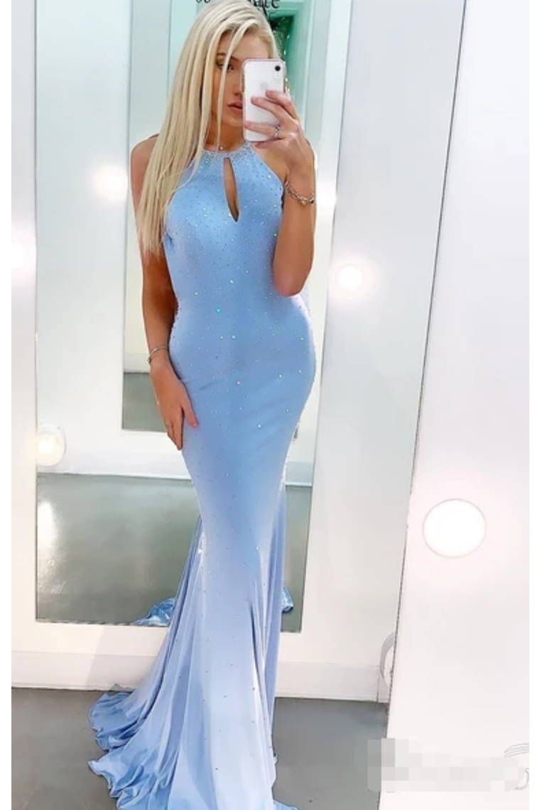 Plunging V Front Opening Prom Dresses With Rhinestones Intercorssed Back Formal SRSP89MCZSY