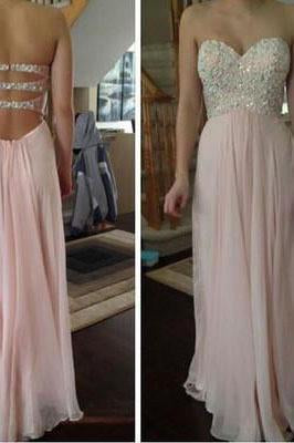 Pink prom Dress charming Prom Dresses Long prom Dress backless prom dress Party dress BD0374