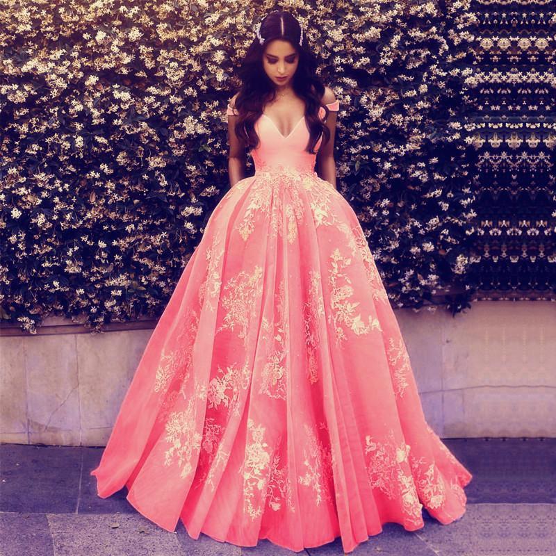 Wonderful Off-the-shoulder Ball Gown Formal Blue Lace Appliques Long Quinceanera Dresses RS119