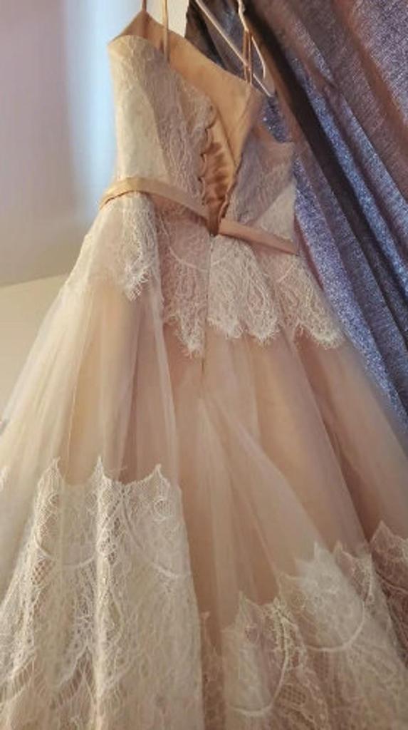 Lace Boho Spaghetti Straps Tulle Long A Line Wedding Dresses