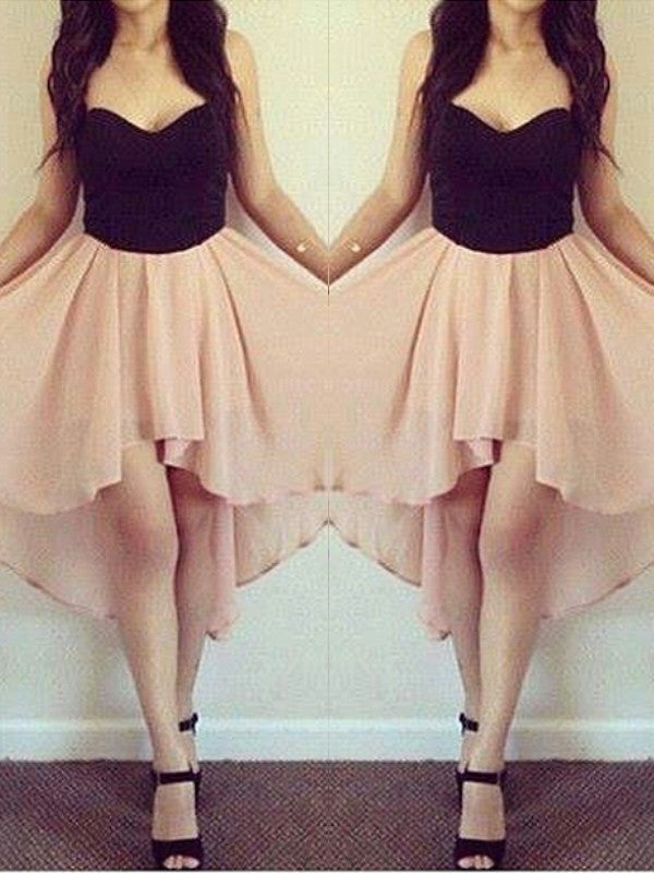 A-Line/Princess Sleeveless Homecoming Dresses Ashly Chiffon Sweetheart Short/Mini Dresses