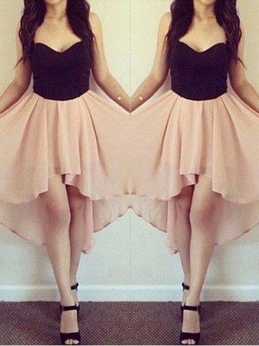 A-Line/Princess Sleeveless Homecoming Dresses Ashly Chiffon Sweetheart Short/Mini Dresses