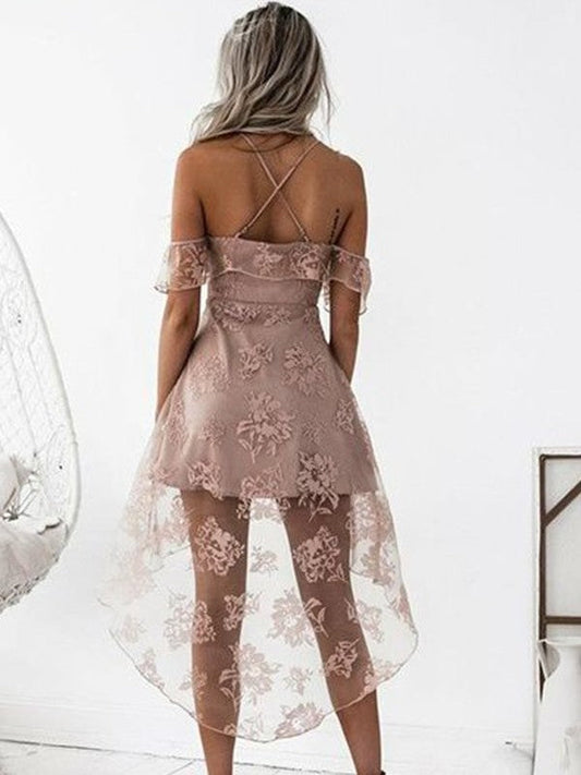 Lace Homecoming Dresses Amelia A-Line/Princess Off-The-Shoulder Short/Mini Dresses