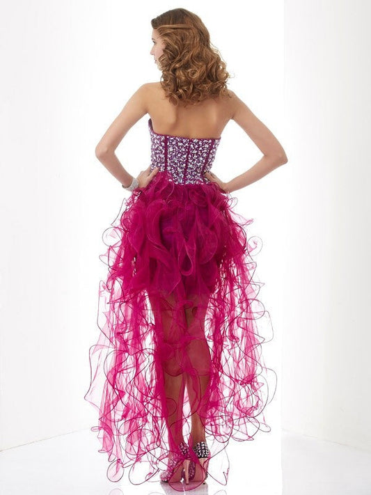 Sheath/Column Sweetheart Sleeveless Beading Short Elastic Satin Audrey Homecoming Dresses Woven