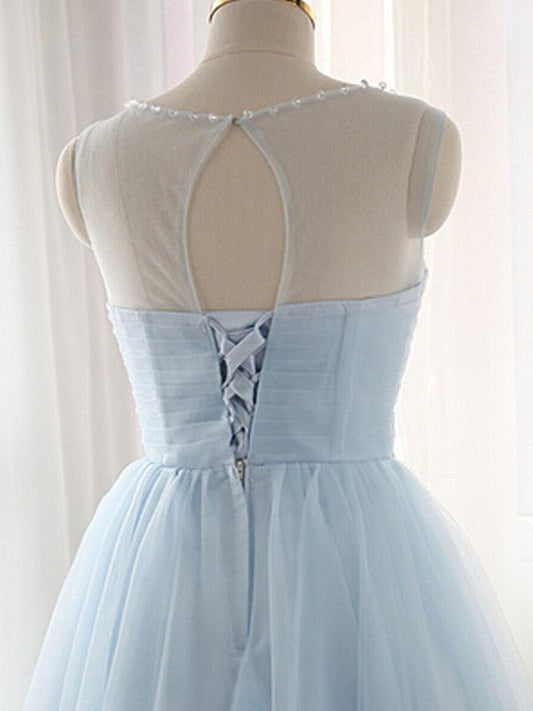 A-Line/Princess Scoop Beading Sleeveless Short/Mini Homecoming Dresses Carissa Tulle Dresses