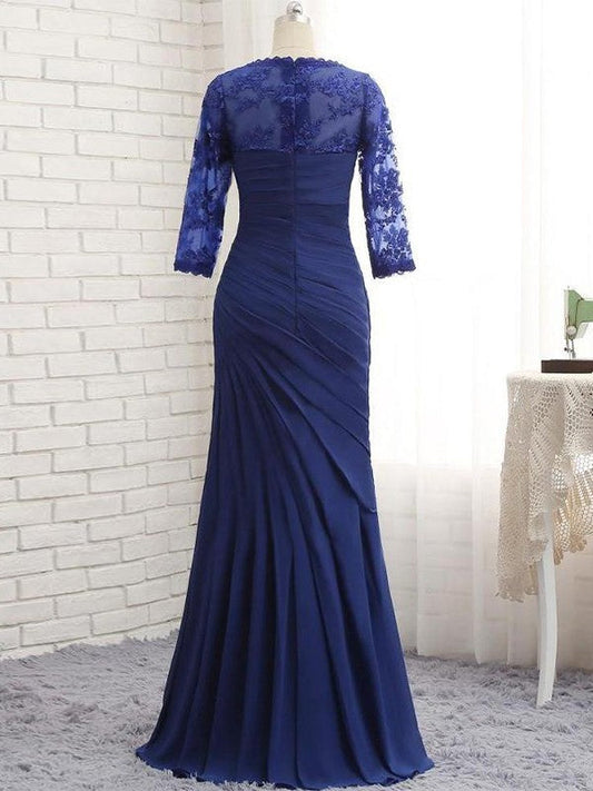 Savannah Trumpet/Mermaid Chiffon Lace Sweetheart 3/4 Sleeves Floor-Length Mother of the Bride Dresses DSP0020442