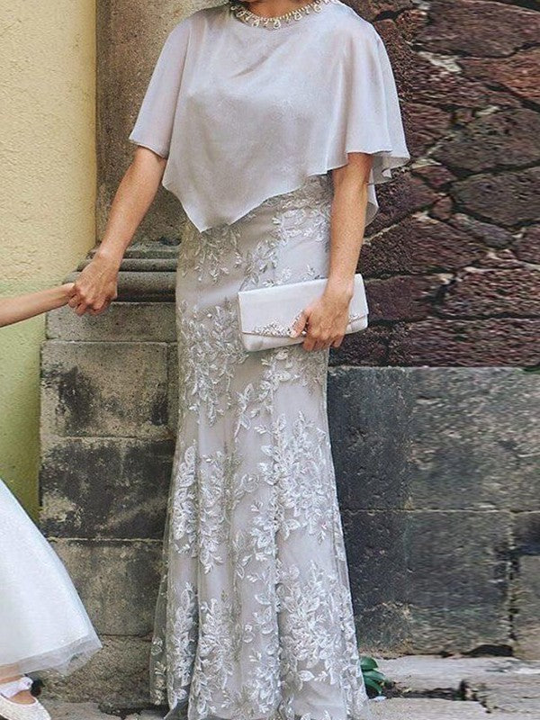 Elyse Sheath/Column Lace Scoop Sleeveless Floor-Length Mother of the Bride Dresses DSP0020283