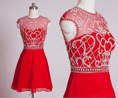Red Short Homecoming Dresses Homecoming Gown Party Dress Sparkle Prom Gown RS916