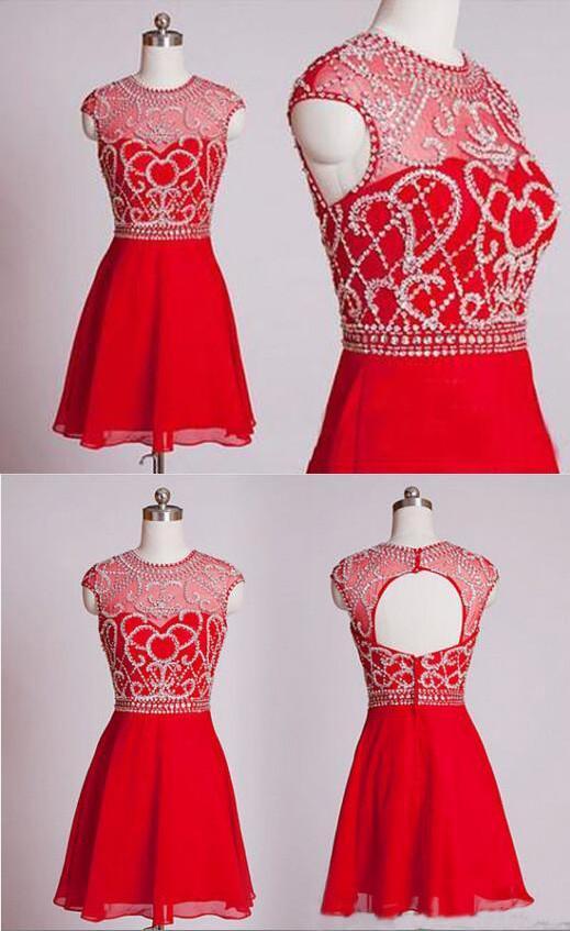 Red Short Homecoming Dresses Homecoming Gown Party Dress Sparkle Prom Gown RS916