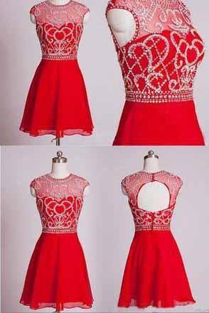 Red Short Homecoming Dresses Homecoming Gown Party Dress Sparkle Prom Gown RS916