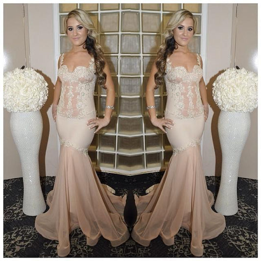 Prom Dresses Sequin Sheer Backless Sexy Bling Evening Dress RS719