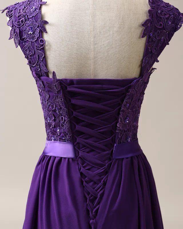 Coral Chiffon Corset Long Bridesmaids Dress Formal Prom Dress RS534