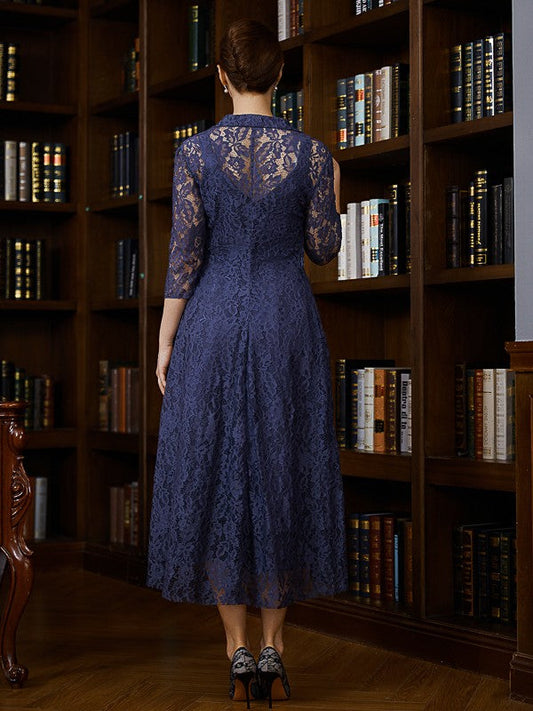 Camille A-Line/Princess Chiffon Ruched V-neck Sleeveless Tea-Length Mother of the Bride Dresses DSP0020277