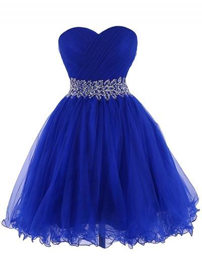 Modern Sweetheart Knee Length Royal Blue Homecoming Dress RS326