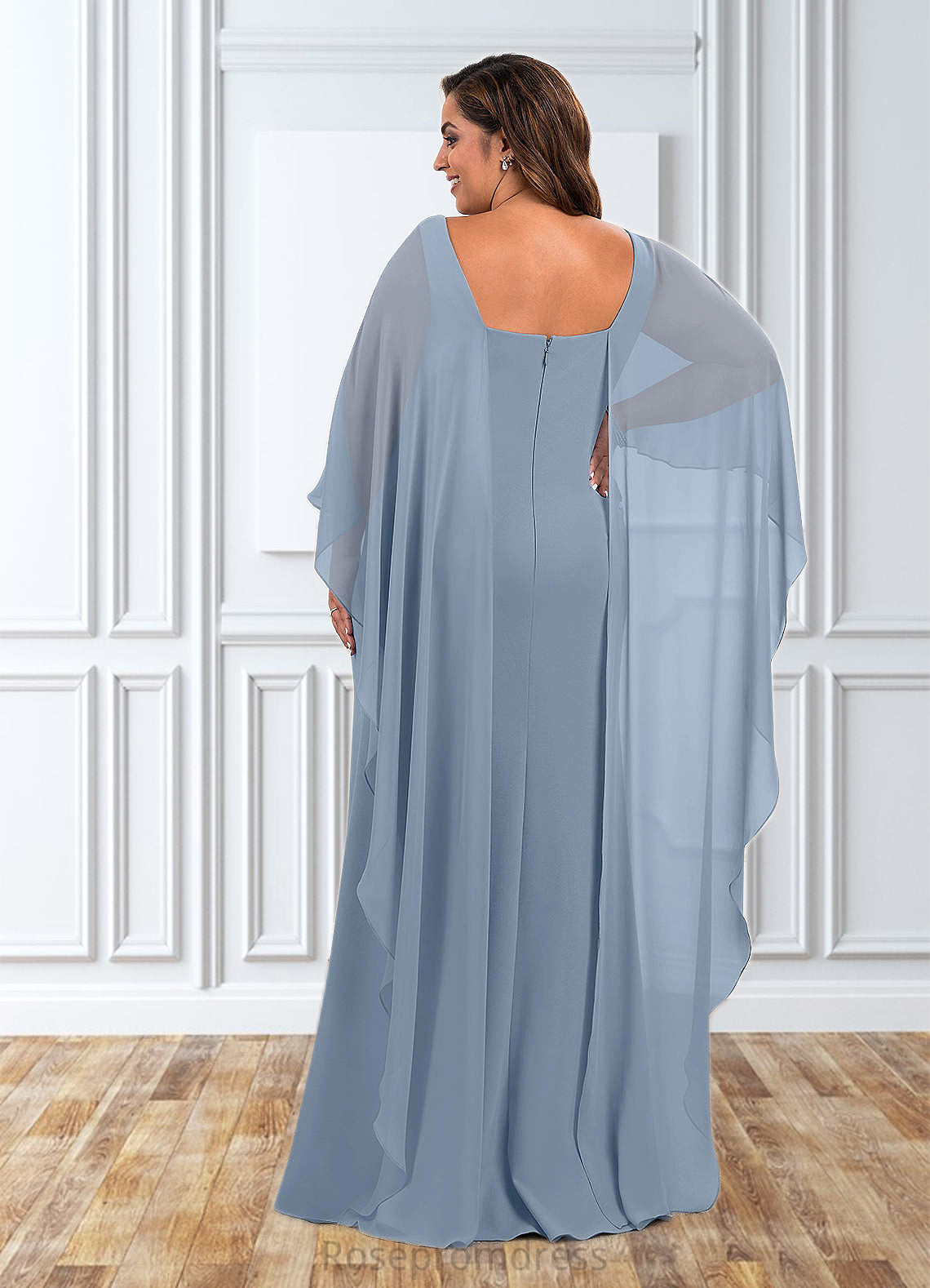 Rosa Sheath Chiffon Floor-Length Dress SRSP0019827