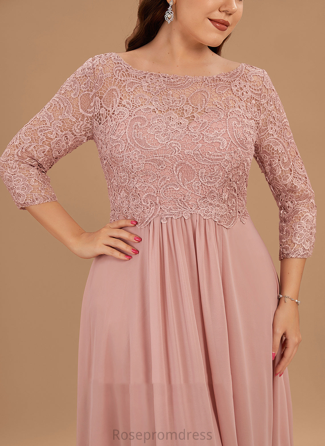 A-Line SplitFront Fabric Silhouette Length Floor-Length Neckline Embellishment ScoopNeck Rebekah A-Line/Princess V-Neck Bridesmaid Dresses