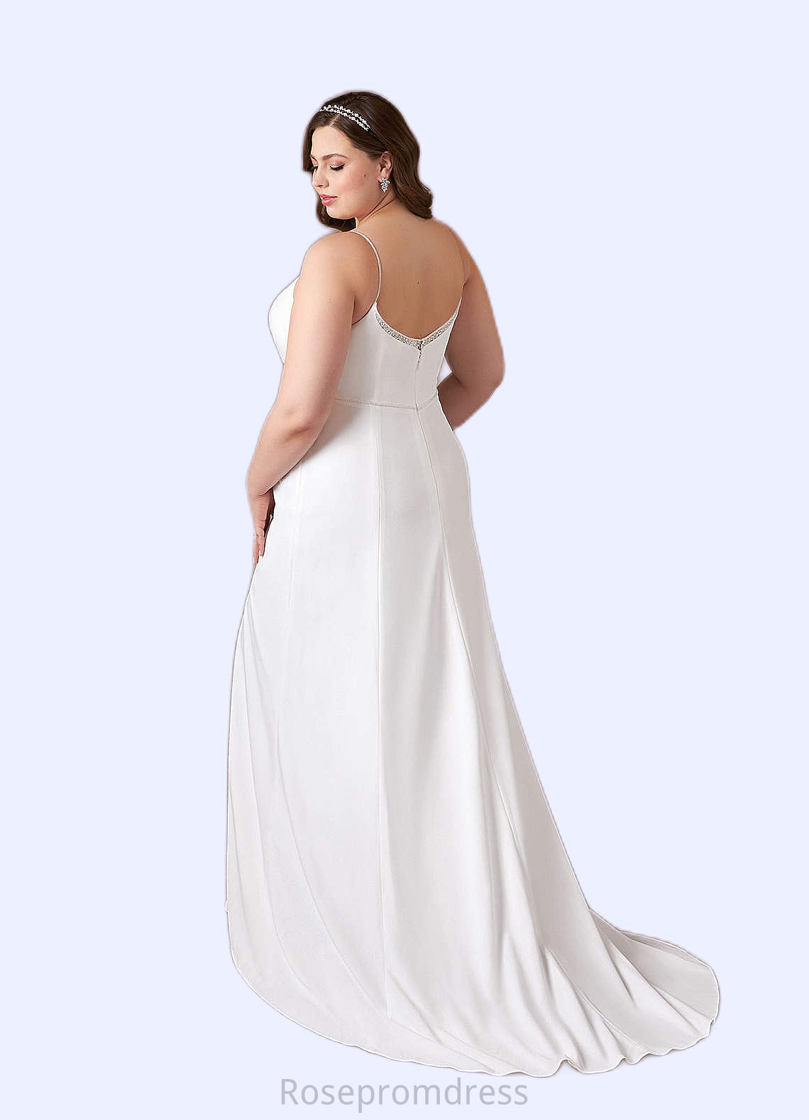 Frances Mermaid Sequins Stretch Crepe Chapel Train Dress SRSP0020112