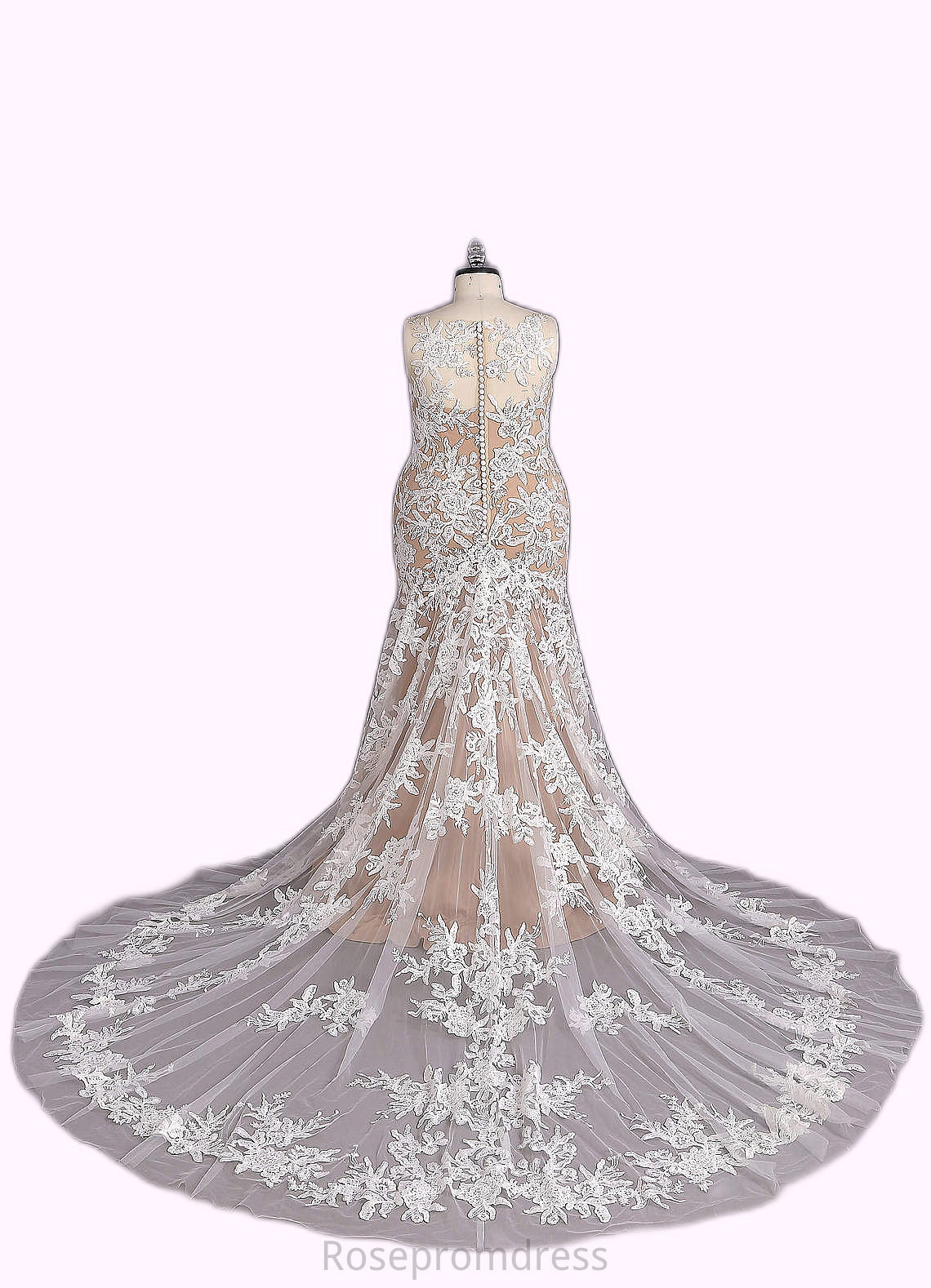 Raelynn Mermaid Sequins Tulle Cathedral Train Dress SRSP0020073