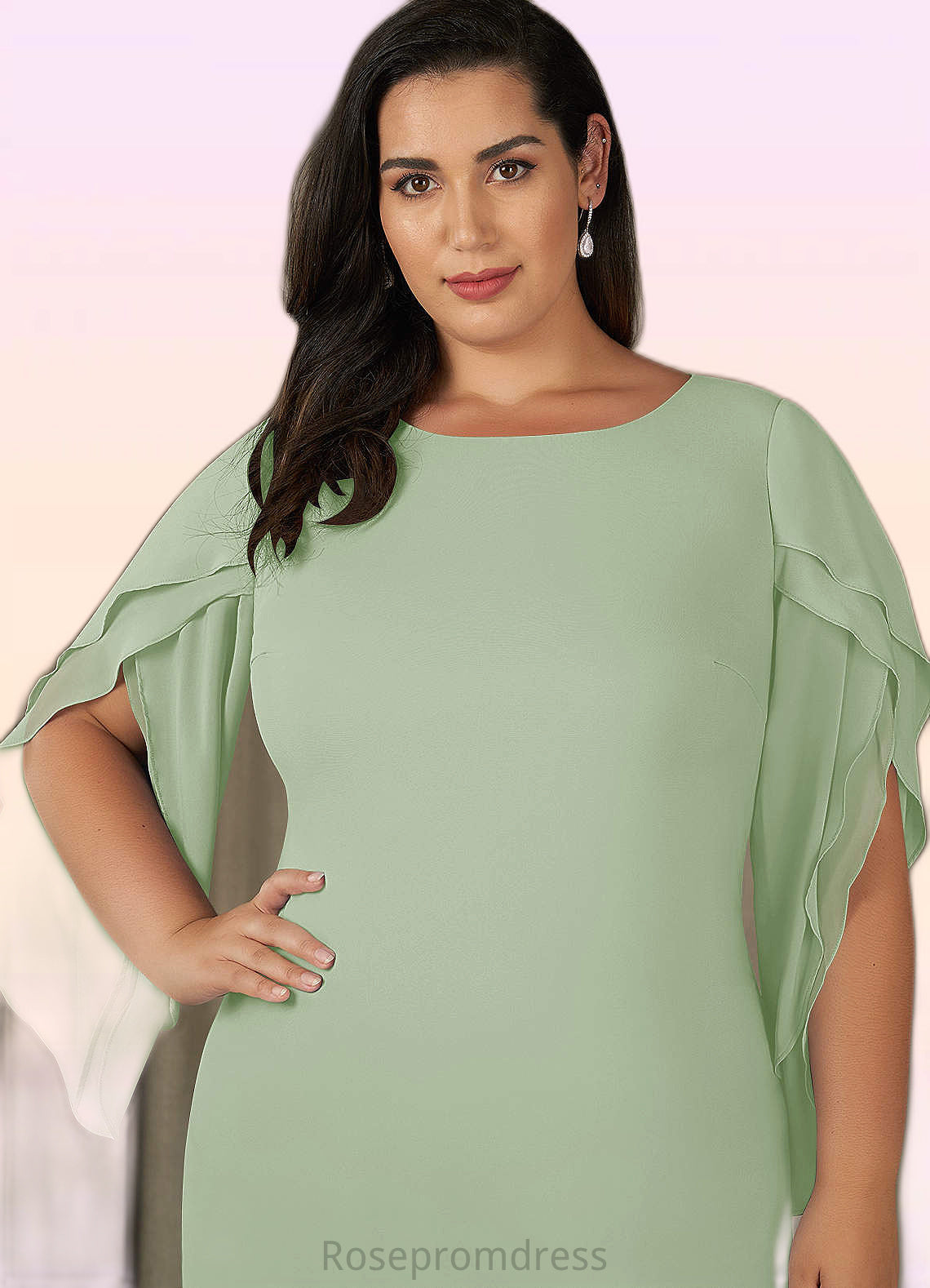 Samara Sheath Ruched Stretch Chiffon Knee-Length Dress SRSP0019895