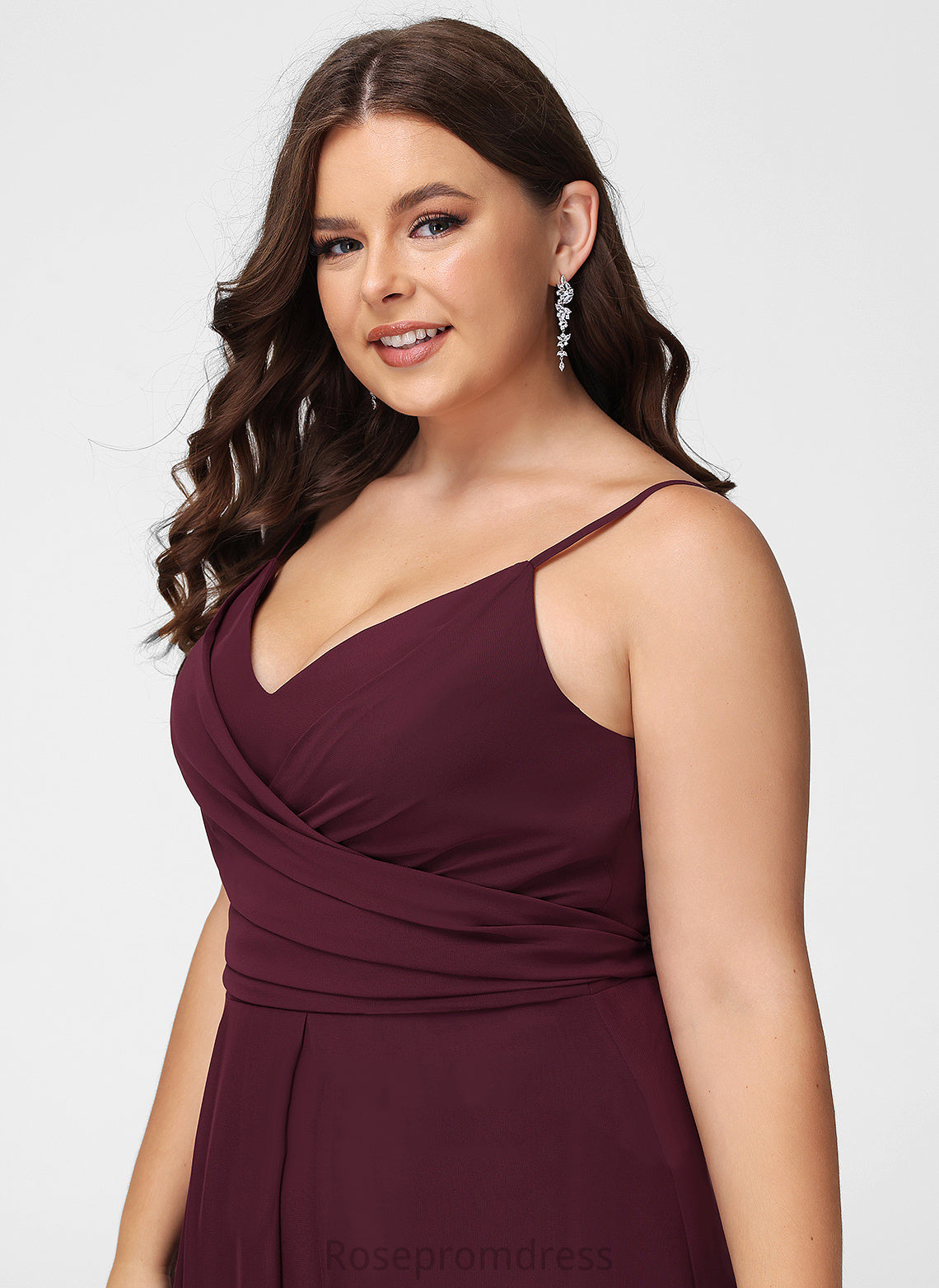 V-Neck Length Straps&Sleeves Neckline Fabric Floor-Length A-line Silhouette Anya Floor Length Sleeveless Spaghetti Staps Bridesmaid Dresses