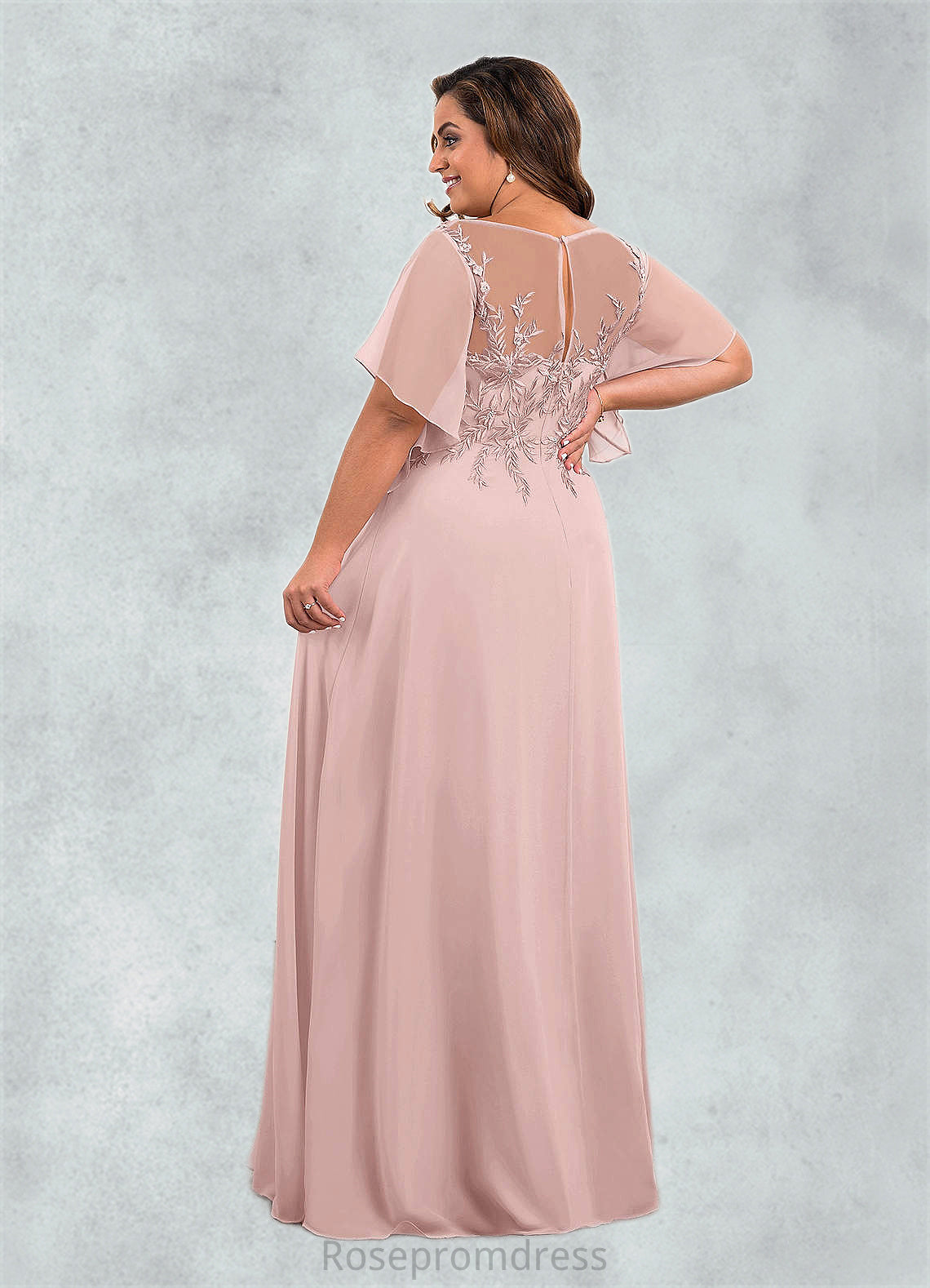 Eliana A-Line Sequins Chiffon Floor-Length Dress SRSP0019873