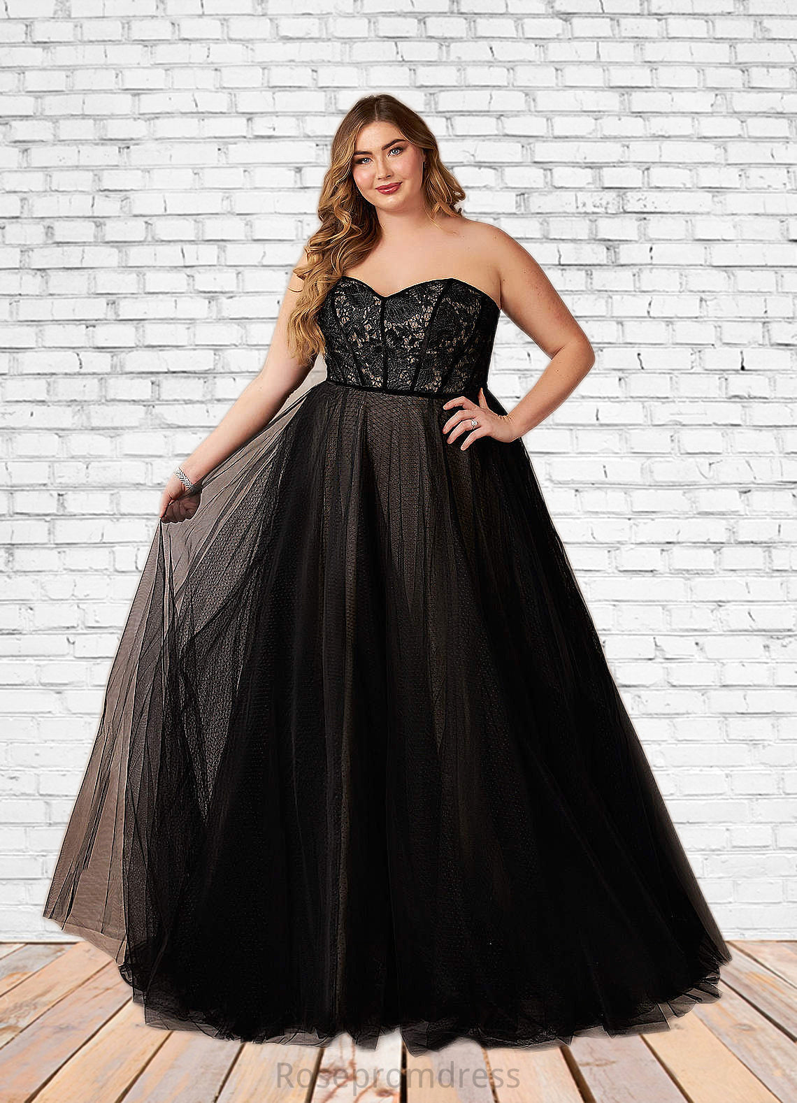 Mariam Ball-Gown Lace Tulle Sweep Train Dress SRSP0020117