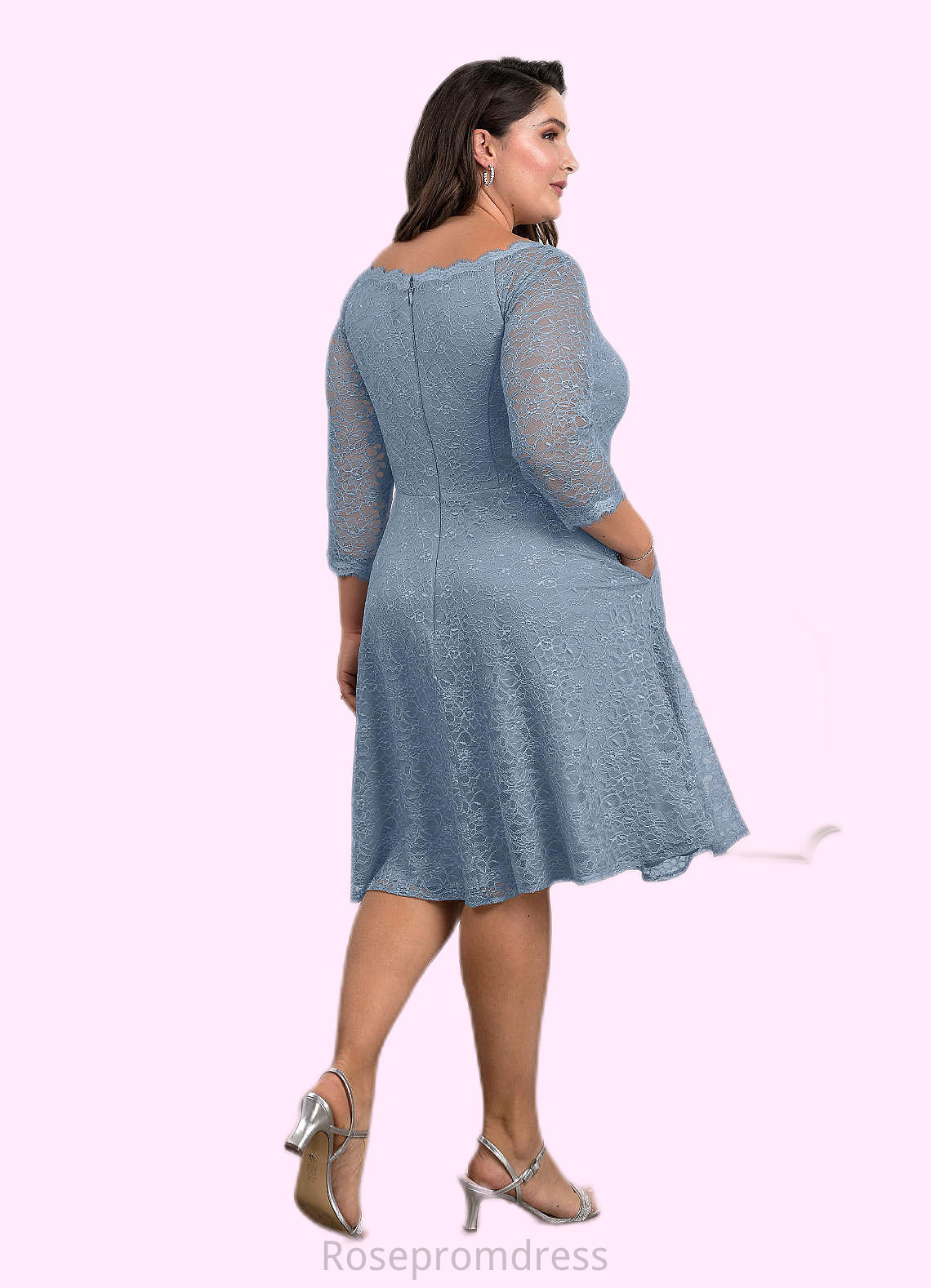 Jaycee A-Line Lace Knee-Length Dress SRSP0019899