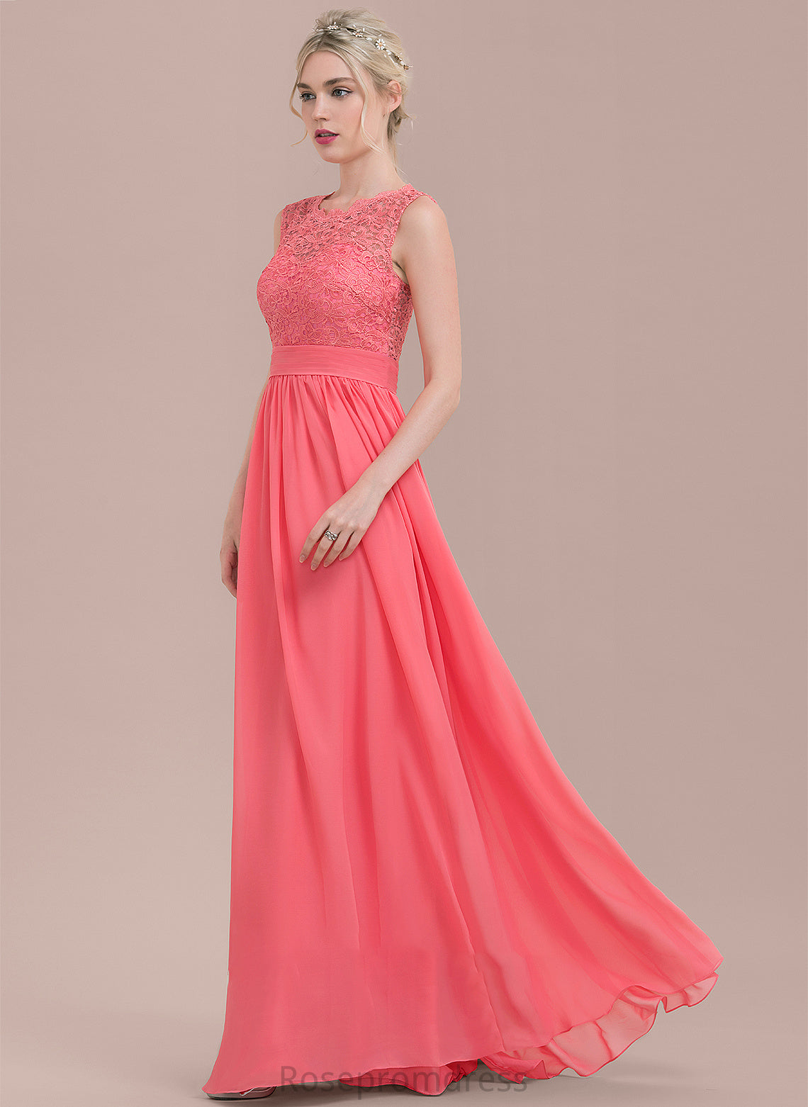 Fabric Silhouette A-Line ScoopNeck Neckline Embellishment Floor-Length Length Ruffle Alexia Scoop Sleeveless Bridesmaid Dresses