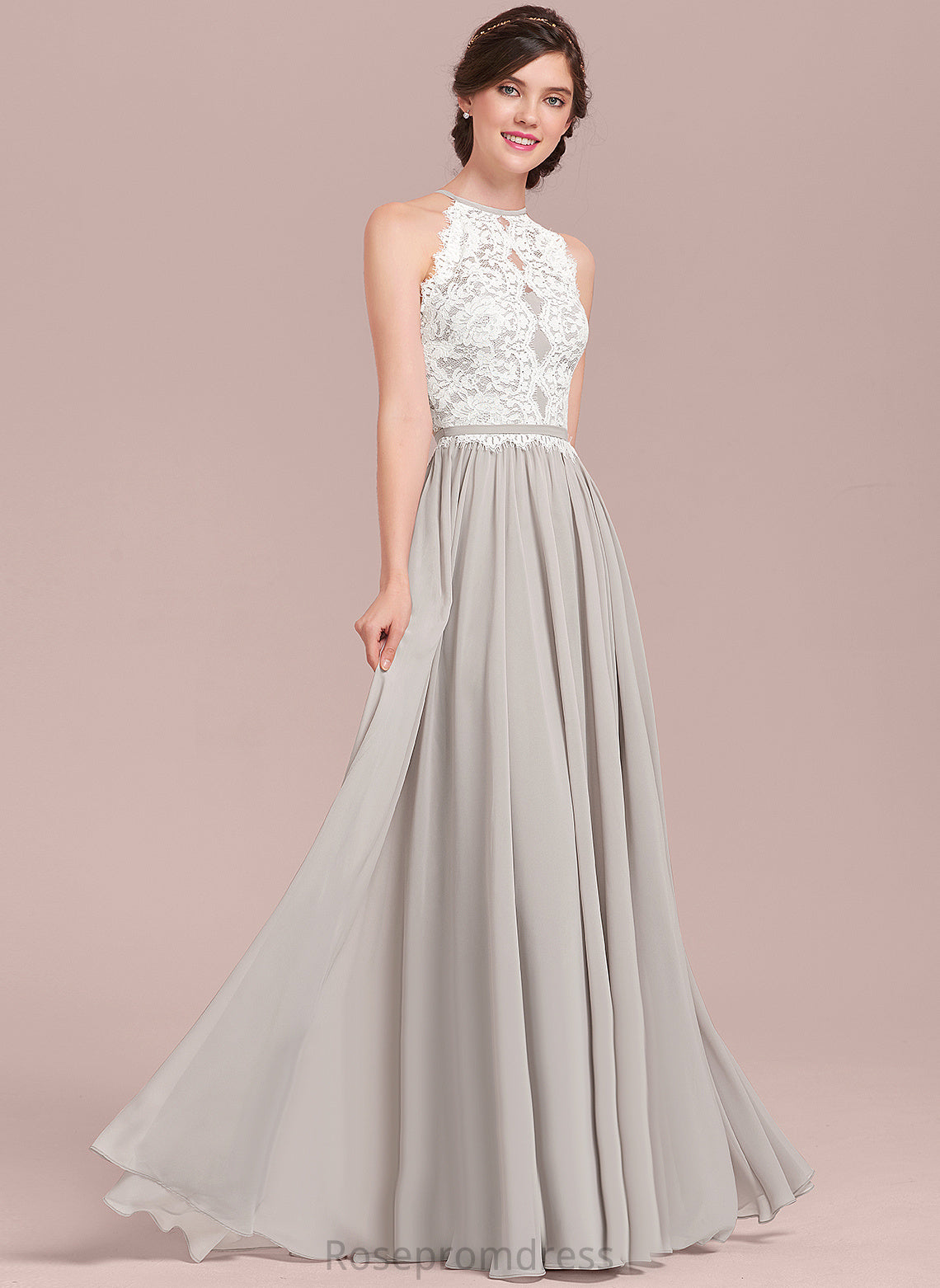 Neckline Length Floor-Length Scoop Straps&Sleeves Silhouette Fabric Lace A-line Haley Natural Waist A-Line/Princess Bridesmaid Dresses
