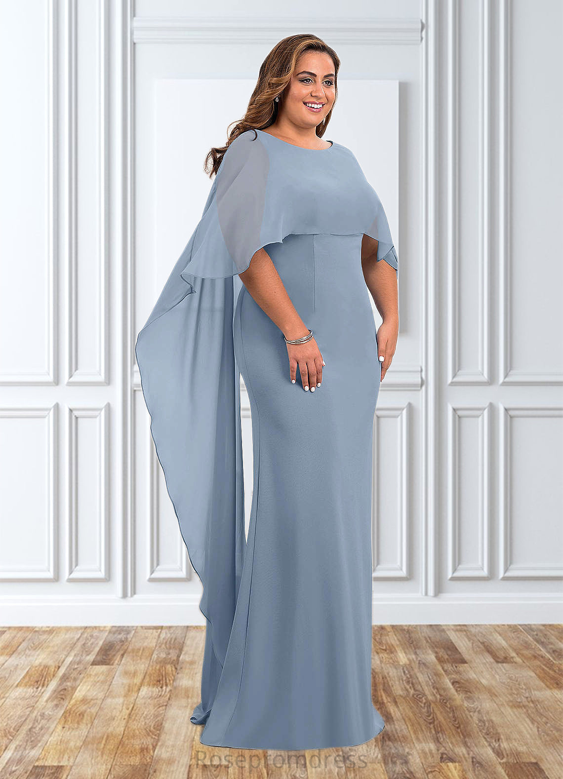 Rosa Sheath Chiffon Floor-Length Dress SRSP0019827