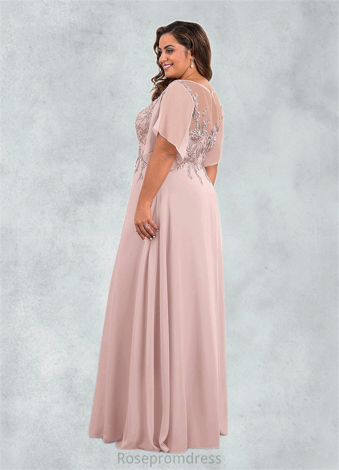 Eliana A-Line Sequins Chiffon Floor-Length Dress SRSP0019873