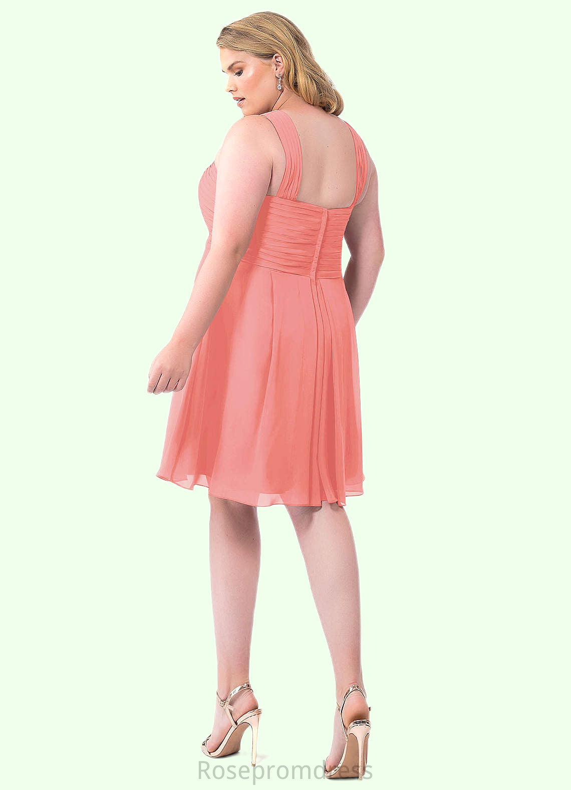 Aliya A-Line Pleated Chiffon Knee-Length Dress SRSP0019679