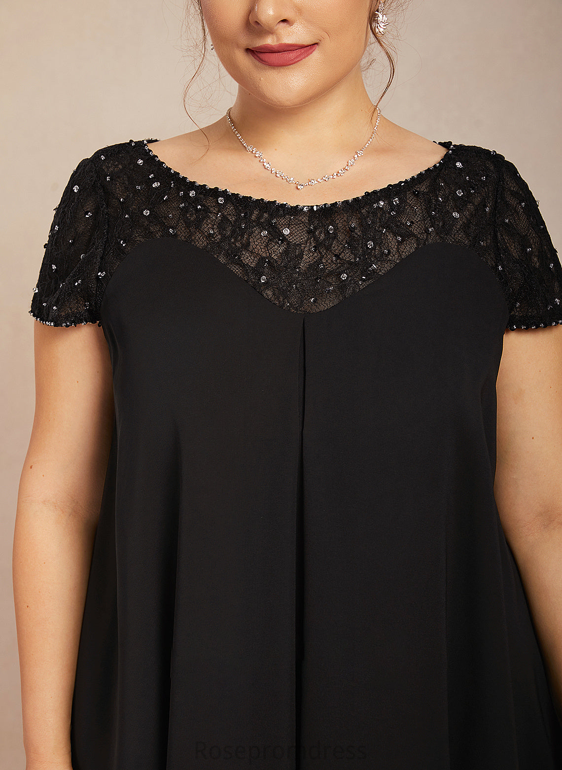 With Scoop Bride Empire Chiffon Knee-Length Beading the Dress Mother Sequins Mother of the Bride Dresses Bianca Neck of