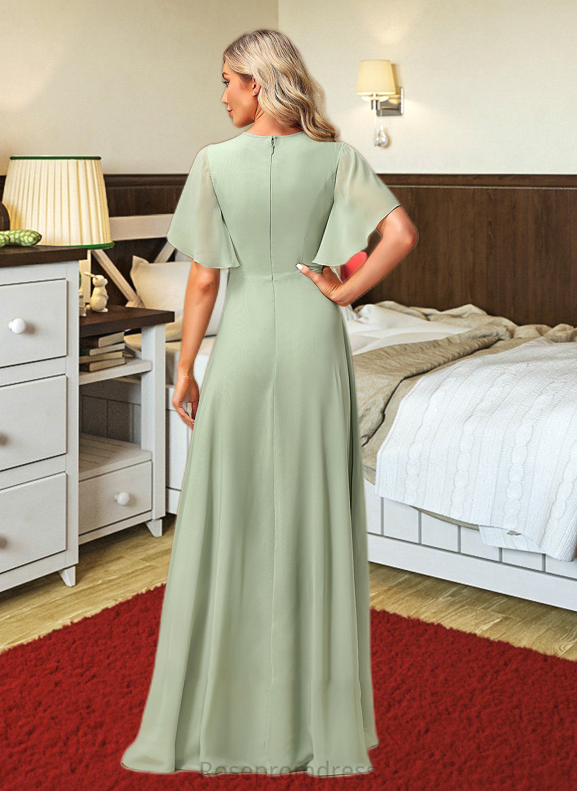 Jakayla A-Line Asymmetrical Bridesmaid Dress With Ruffle SRSP0012806