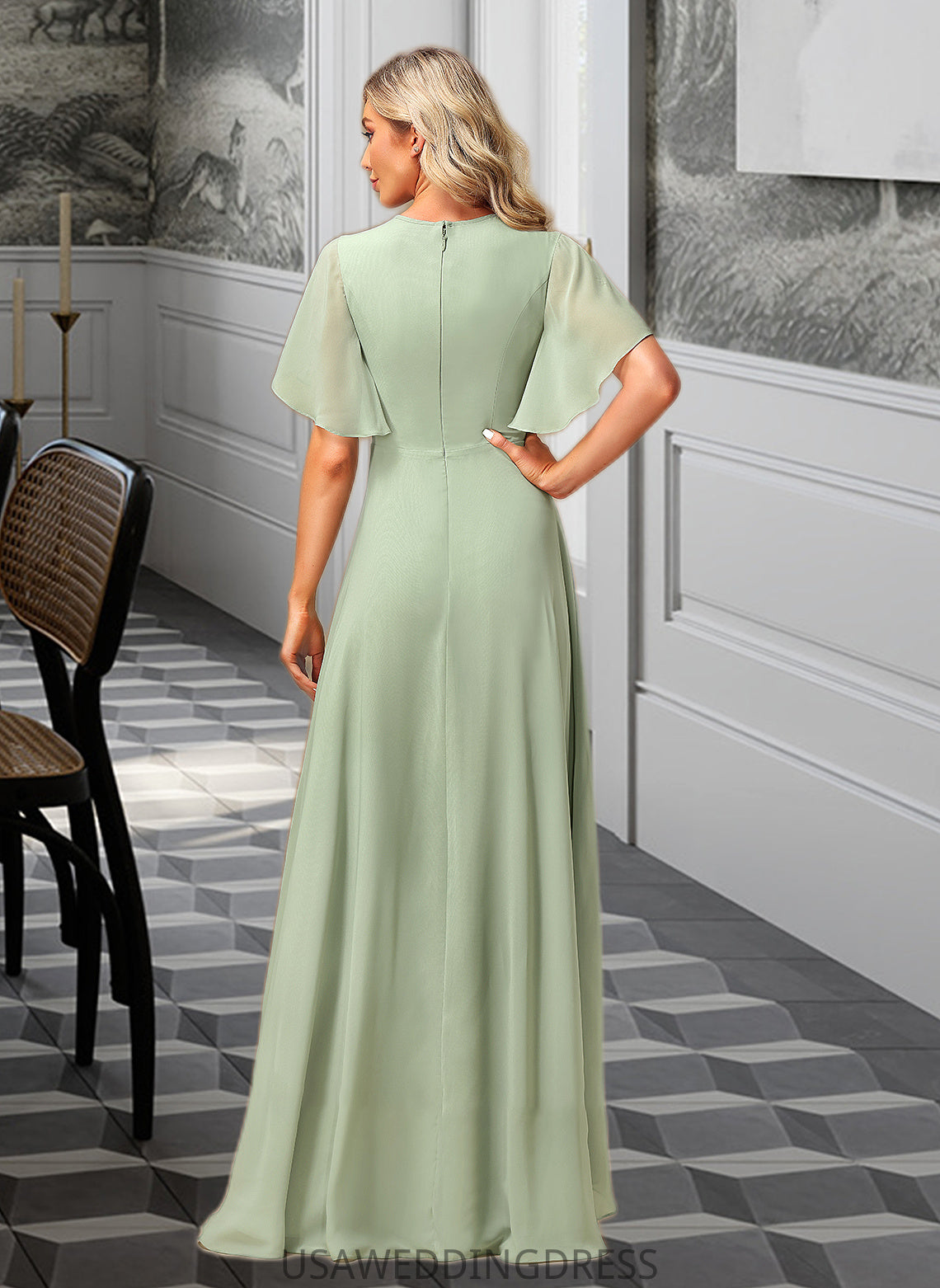 Savanah A-Line Asymmetrical Bridesmaid Dress With Ruffle DSP0012806