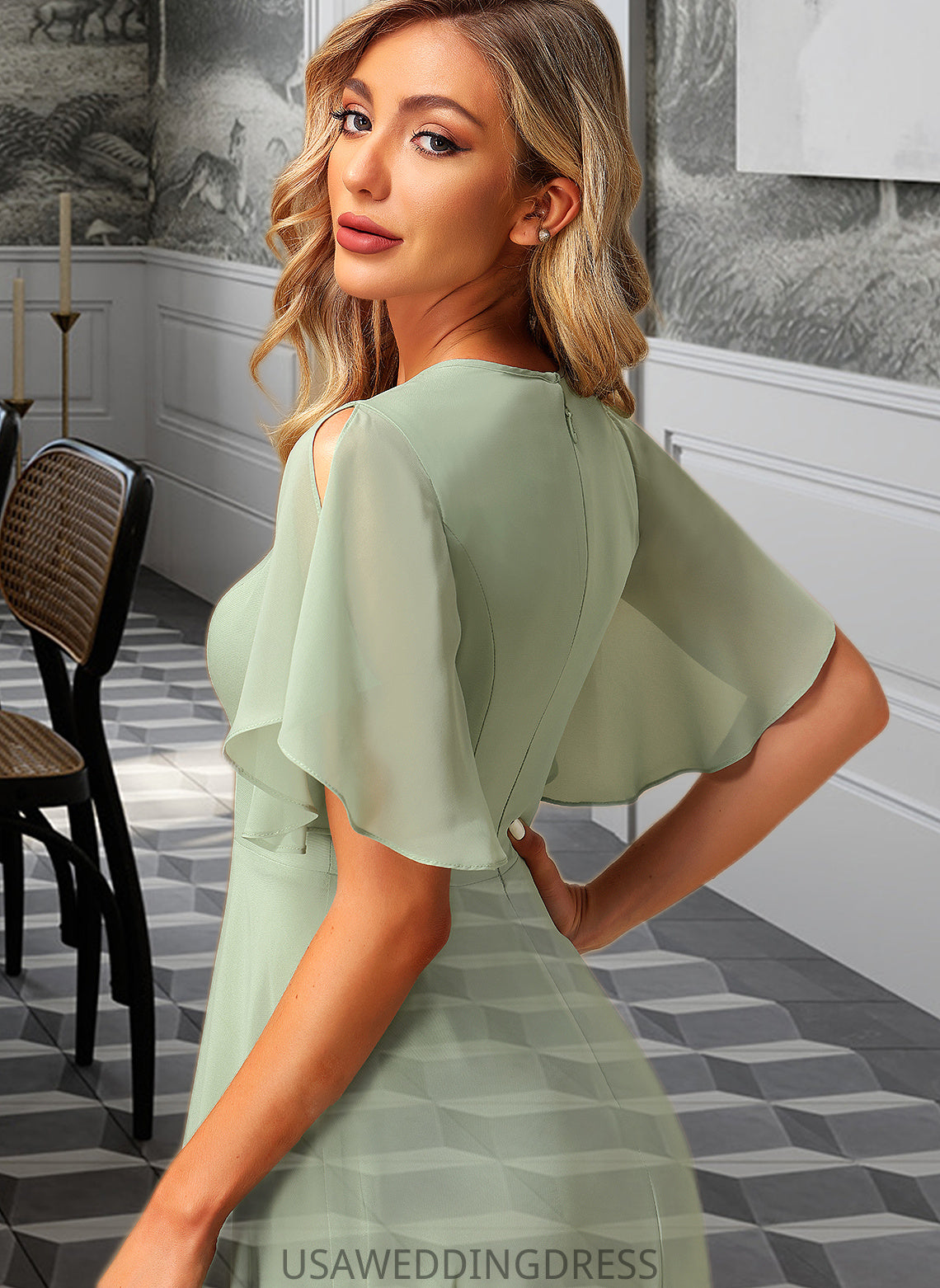 Savanah A-Line Asymmetrical Bridesmaid Dress With Ruffle DSP0012806