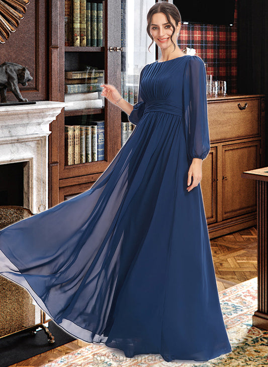 Saniya A-Line Floor-Length Bridesmaid Dress With Ruffle SRSP0012816