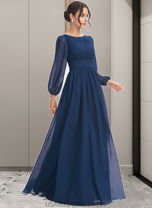 Norma A-Line Floor-Length Bridesmaid Dress With Ruffle DSP0012816