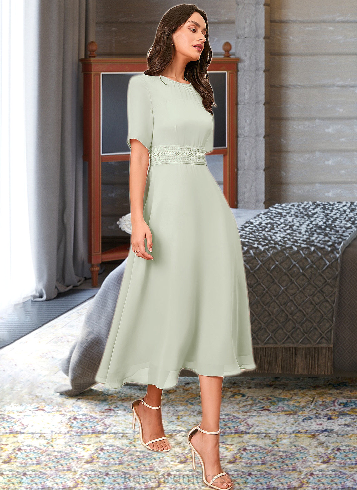 Tess A-Line Knee-Length Bridesmaid Dress SRSP0012894