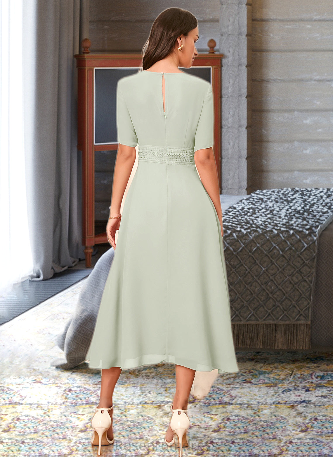 Tess A-Line Knee-Length Bridesmaid Dress SRSP0012894